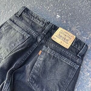 Vintage Levi 505 Black Denim Orange Tab Jorts *read*